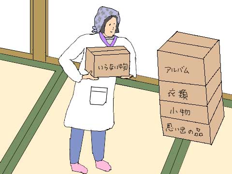お焚き上げと終活のイラスト